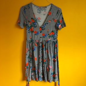 ASOS floral gingham dress